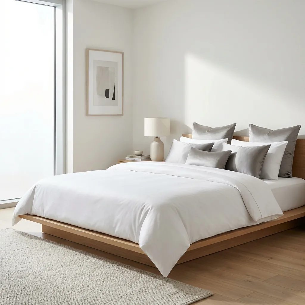 Bespoke Egyptian cotton luxury bedding set for elegant minimalist bedroom